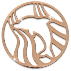 Amello Edelstahl Coin Delfin rosegold für Coinsfassung Stahlschmuck ESC521E