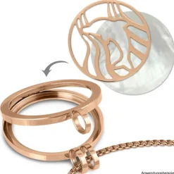 Amello Edelstahl Coin Delfin rosegold für Coinsfassung Stahlschmuck ESC521E