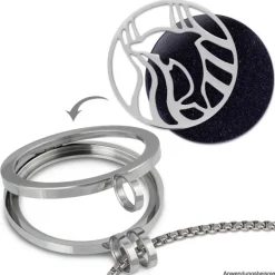 Amello Edelstahl Coin Delfin silber für Coinsfassung Edelstahlschmuck ESC521J