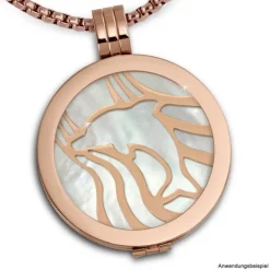 Amello Edelstahl Coin Delfin rosegold für Coinsfassung Stahlschmuck ESC521E