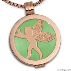 Amello Edelstahl Coin Engel rosegold für Coinsfassung Stahlschmuck ESC514E