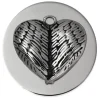 Amello Edelstahl Coin Flügelherz 30mm Silber Edelstahlschmuck ESC529J