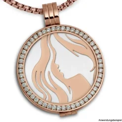 Amello Edelstahl Coin Frau rosegold für Coinsfassung Stahlschmuck ESC518E