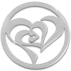 Amello Edelstahl Coin Herz in Herz silber für Coinsfassung Schmuck ESC516J