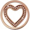 Amello Edelstahl Coin Herz 30mm rosegold Zirkonia weiß Stahlschmuck ESC525EW