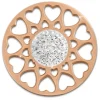 Amello Edelstahl Coin Herzblume rosegold Zirkonia weiß Stahlschmuck ESC519EW