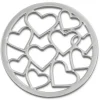 Amello Edelstahl Coin Herzen 30mm silber für Coinsfassung Schmuck ESC504J
