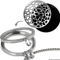 Amello Edelstahl Coin Herzen gewölbt für Coinsfassung Stahlschmuck ESC526J
