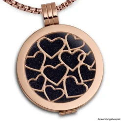 Amello Edelstahl Coin Herzen rosegold für Coinsfassung Stahlschmuck ESC504E