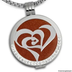 Amello Edelstahl Coin Herz in Herz silber für Coinsfassung Schmuck ESC516J