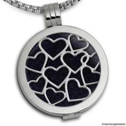 Amello Edelstahl Coin Herzen 30mm silber für Coinsfassung Schmuck ESC504J