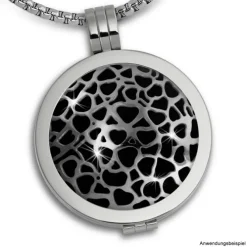 Amello Edelstahl Coin Herzen gewölbt für Coinsfassung Stahlschmuck ESC526J