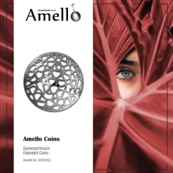 Amello Edelstahl Coin Herzen gewölbt für Coinsfassung Stahlschmuck ESC526J