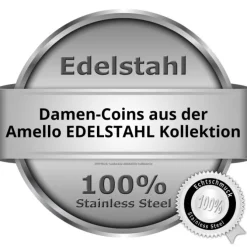 Amello Edelstahl Coin Herz in Herz silber für Coinsfassung Schmuck ESC516J