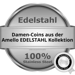 Amello Edelstahl Coin Herzen 30mm silber für Coinsfassung Schmuck ESC504J
