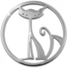 Amello Edelstahl Coin Katze silber für Coinsfassung Edelstahlschmuck ESC531J
