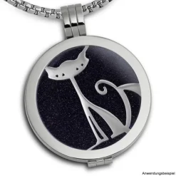 Amello Edelstahl Coin Katze silber für Coinsfassung Edelstahlschmuck ESC531J