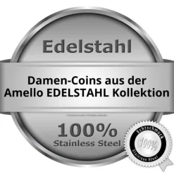 Amello Edelstahl Coin Katze rosegold für Coinsfassung Stahlschmuck ESC531E