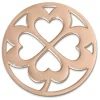 Amello Edelstahl Coin Kleeblatt rose für Coinsfassung Stahlschmuck ESC507E