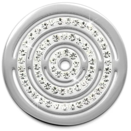Amello Edelstahl Coin Kreise Zirkonia für Coinsfassung Edelstahl ESC534JW
