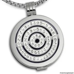 Amello Edelstahl Coin Kreise Zirkonia für Coinsfassung Edelstahl ESC534JW