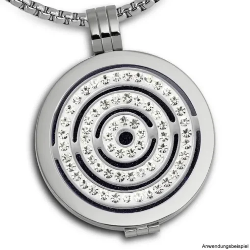 Amello Edelstahl Coin Kreise Zirkonia für Coinsfassung Edelstahl ESC534JW