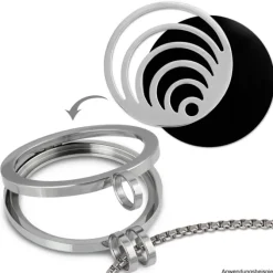 Amello Edelstahl Coin Kreise silber für Coinsfassung Edelstahlschmuck ESC524J