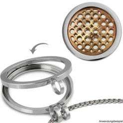 Amello Edelstahl Coin Kreise rose 25mm für Coinsfassung Stahlschmuck ESC632E