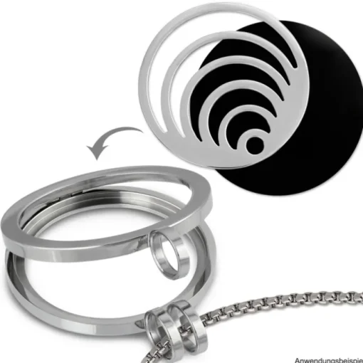 Amello Edelstahl Coin Kreise silber für Coinsfassung Edelstahlschmuck ESC524J