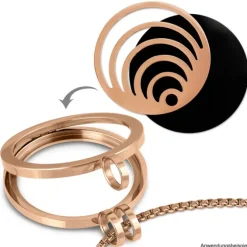 Amello Edelstahl Coin Kreise rosegold für Coinsfassung Stahlschmuck ESC524E