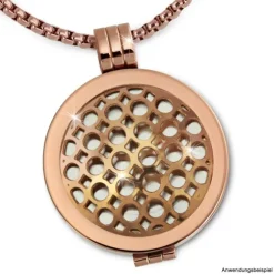 Amello Edelstahl Coin Kreise rose 25mm für Coinsfassung Stahlschmuck ESC632E