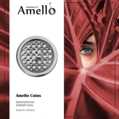 Amello Edelstahl Coin Kreise 25mm für Coinsfassung Edelstahlschmuck ESC632J