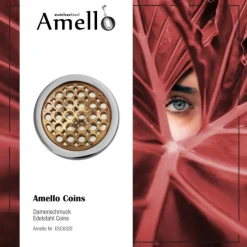 Amello Edelstahl Coin Kreise rose 25mm für Coinsfassung Stahlschmuck ESC632E
