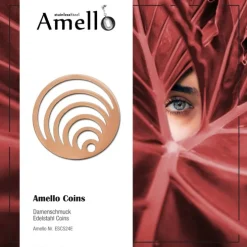 Amello Edelstahl Coin Kreise rosegold für Coinsfassung Stahlschmuck ESC524E