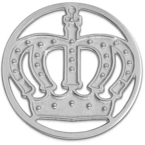 Amello Edelstahl Coin Krone silber für Coinsfassung Stahlschmuck ESC513J