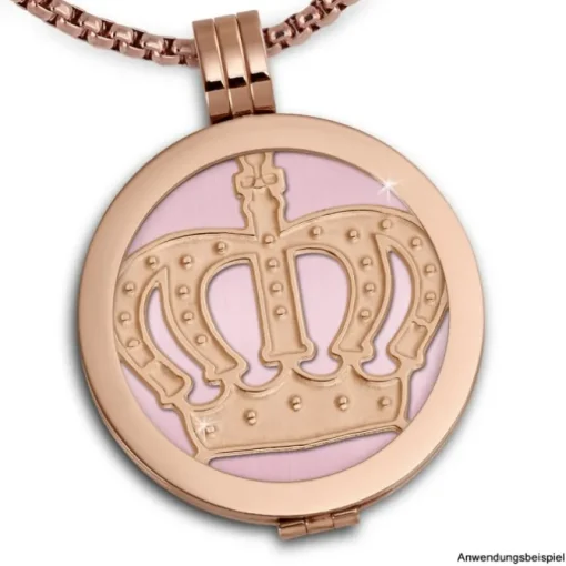 Amello Edelstahl Coin Krone rosegold für Coinsfassung Stahlschmuck ESC513E