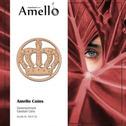 Amello Edelstahl Coin Krone rosegold für Coinsfassung Stahlschmuck ESC513E