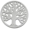 Amello Edelstahl Coin Lebensbaum silber für Coinsfassung Stahlschmuck ESC502J