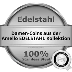Amello Edelstahl Coin Lebensbaum silber für Coinsfassung Stahlschmuck ESC502J