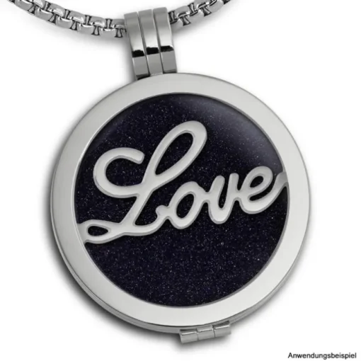 Amello Edelstahl Coin Love 30mm silber für Coinsfassung Stahlschmuck ESC501J