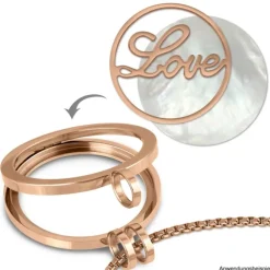 Amello Edelstahl Coin Love 30mm rose für Coinsfassung Stahlschmuck ESC501E