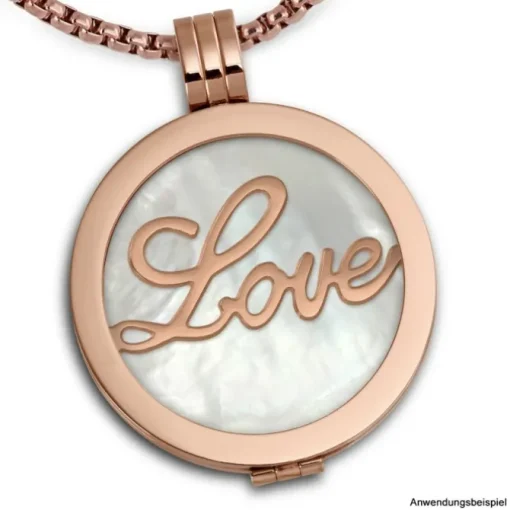 Amello Edelstahl Coin Love 30mm rose für Coinsfassung Stahlschmuck ESC501E