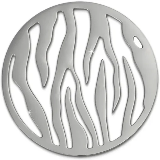 Amello Edelstahl Coin Muster silber für Coinsfassung Stahlschmuck ESC508J