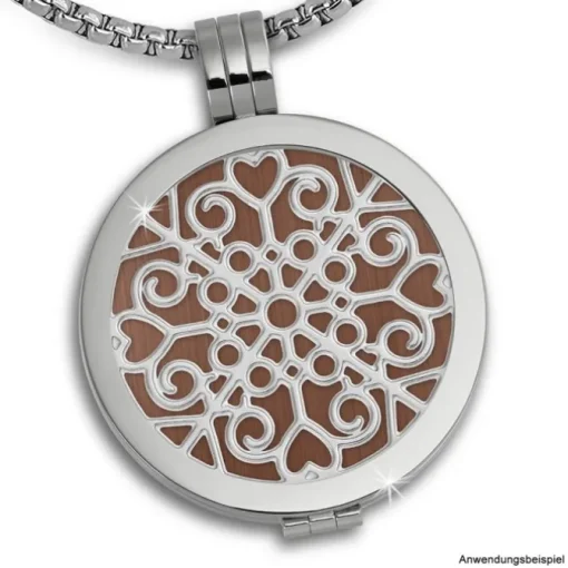 Amello Edelstahl Coin Muster silber für Coinsfassung Edelstahlschmuck ESC523J