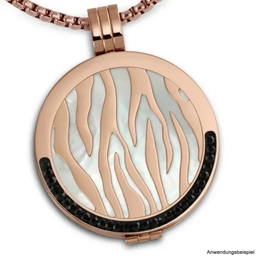 Amello Edelstahl Coin Muster rosegold für Coinsfassung Stahlschmuck ESC508E