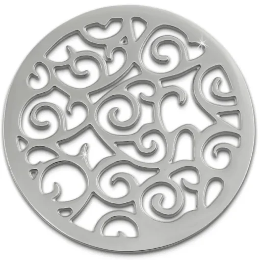 Amello Edelstahl Coin Ornament silber für Coinsfassung Stahlschmuck ESC505J