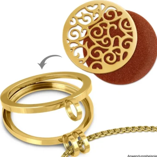 Amello Edelstahl Coin Ornament gold für Coinsfassung Stahlschmuck ESC505Y