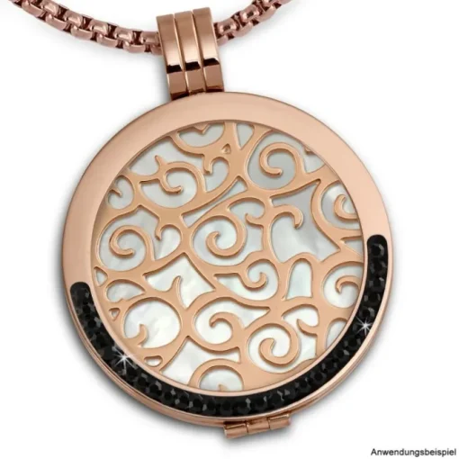 Amello Edelstahl Coin Ornament rosegold für Coinsfassung Stahlschmuck ESC505E
