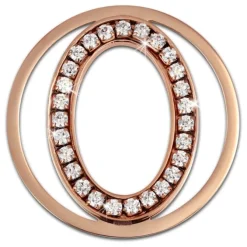 Amello Edelstahl Coin Oval rosevergoldet Zirkonia weiß Stahlschmuck ESC535EW