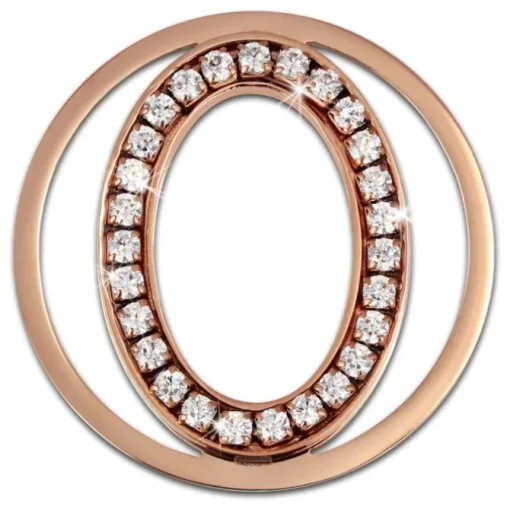 Amello Edelstahl Coin Oval rosevergoldet Zirkonia weiß Stahlschmuck ESC535EW